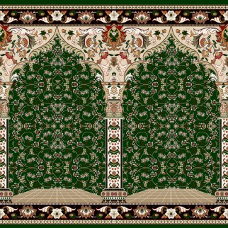 فرش سجاده-700شانه-طرح افشان-رنگ سبز