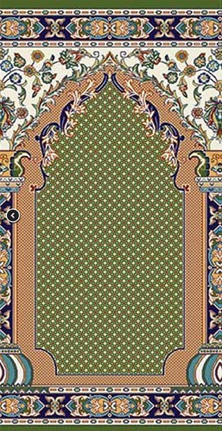 فرش مسجدی 700 شانه کد 374 سبز